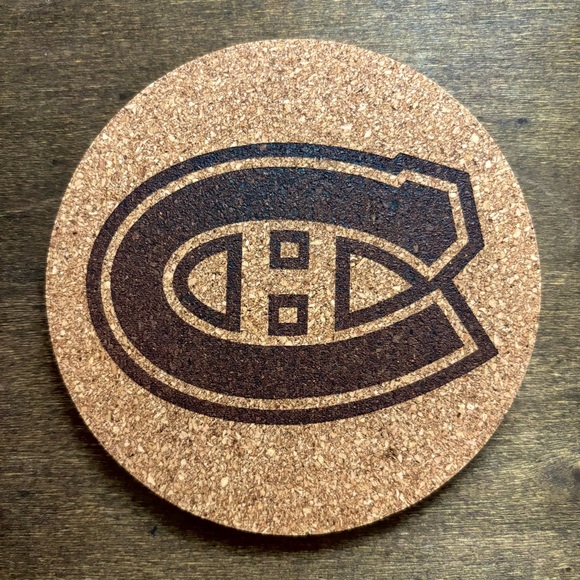 Canadiens Logo Cork Coasters Set of 4 Reserved For @up_north_and_co - Picture 3 of 10
